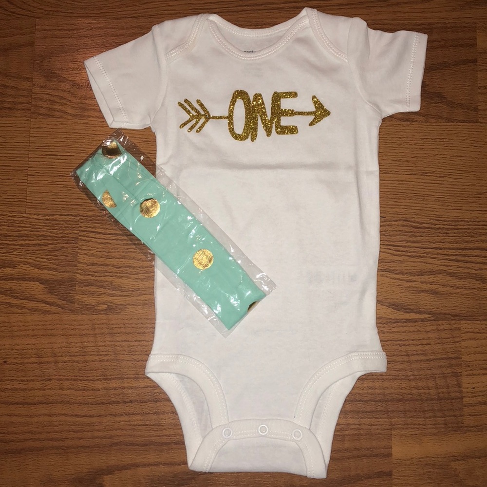 Brand new!! CARTERS ONE 1st birthday onesie 12MO